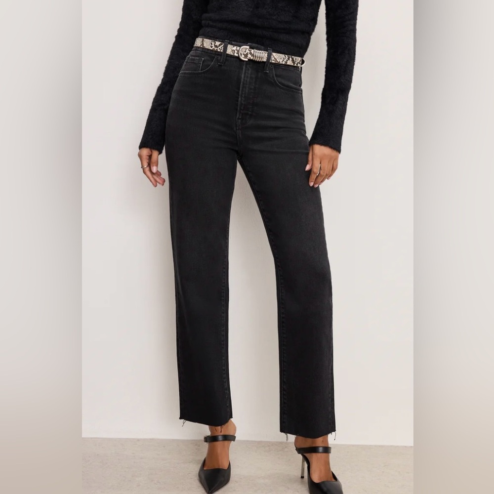 Good American GOOD BOY STRAIGHT CROPPED JEANS Size 6/28